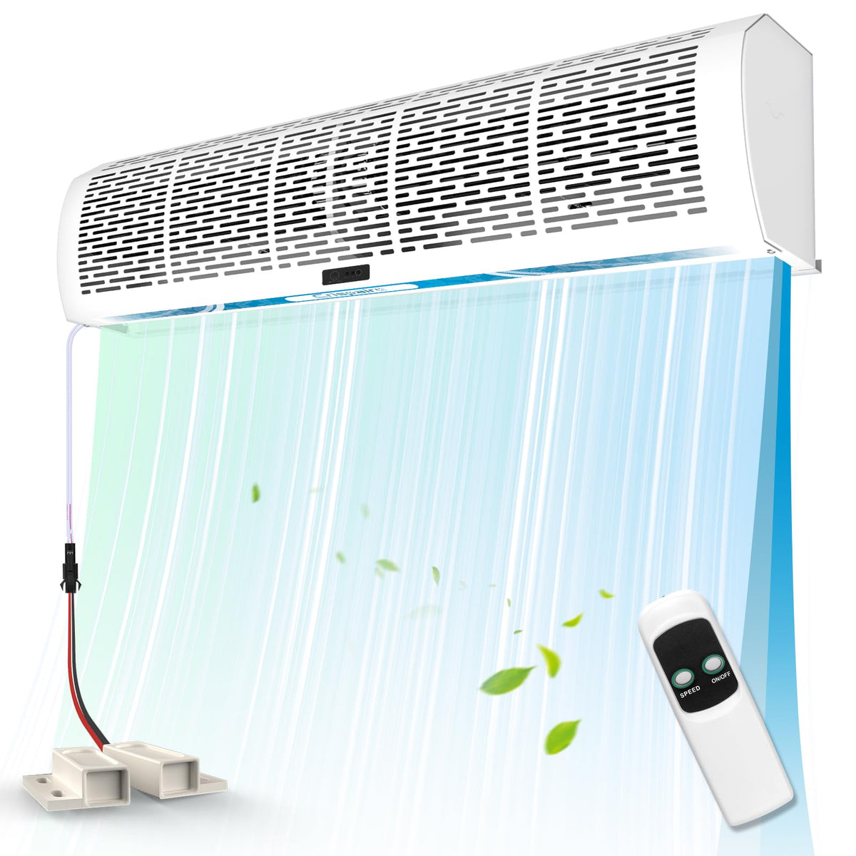 40-Inch Commercial Air Curtain, Dual Speed, Magnetic Door Switch, White U3882