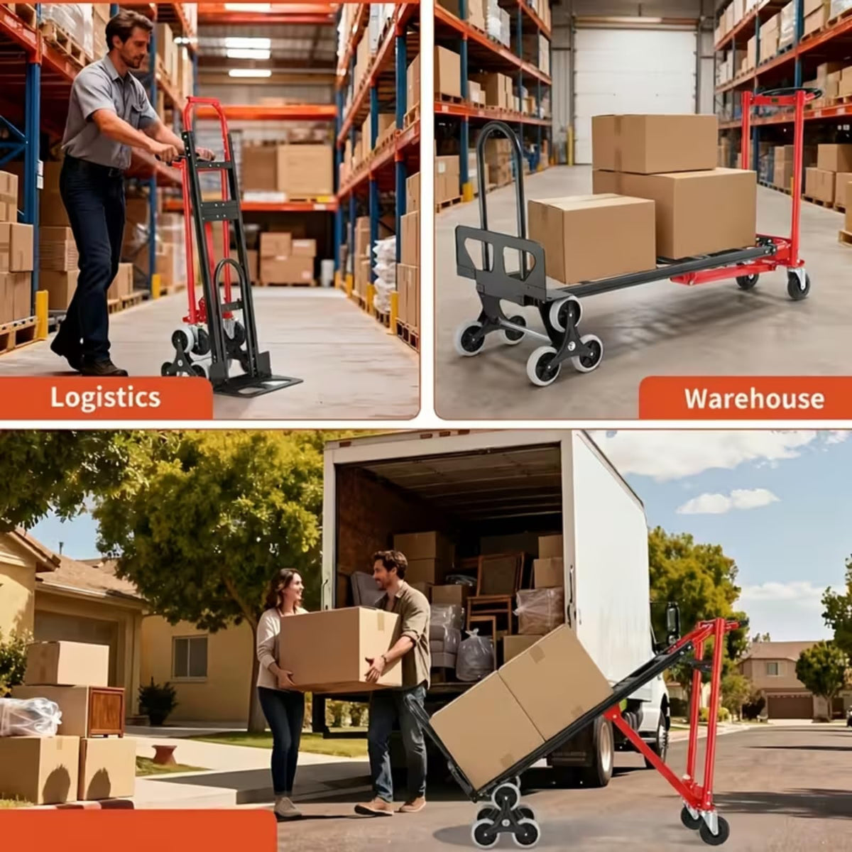 Heavy Duty 1000 LBS 4-in-1 Convertible Steel Hand Truck A134368