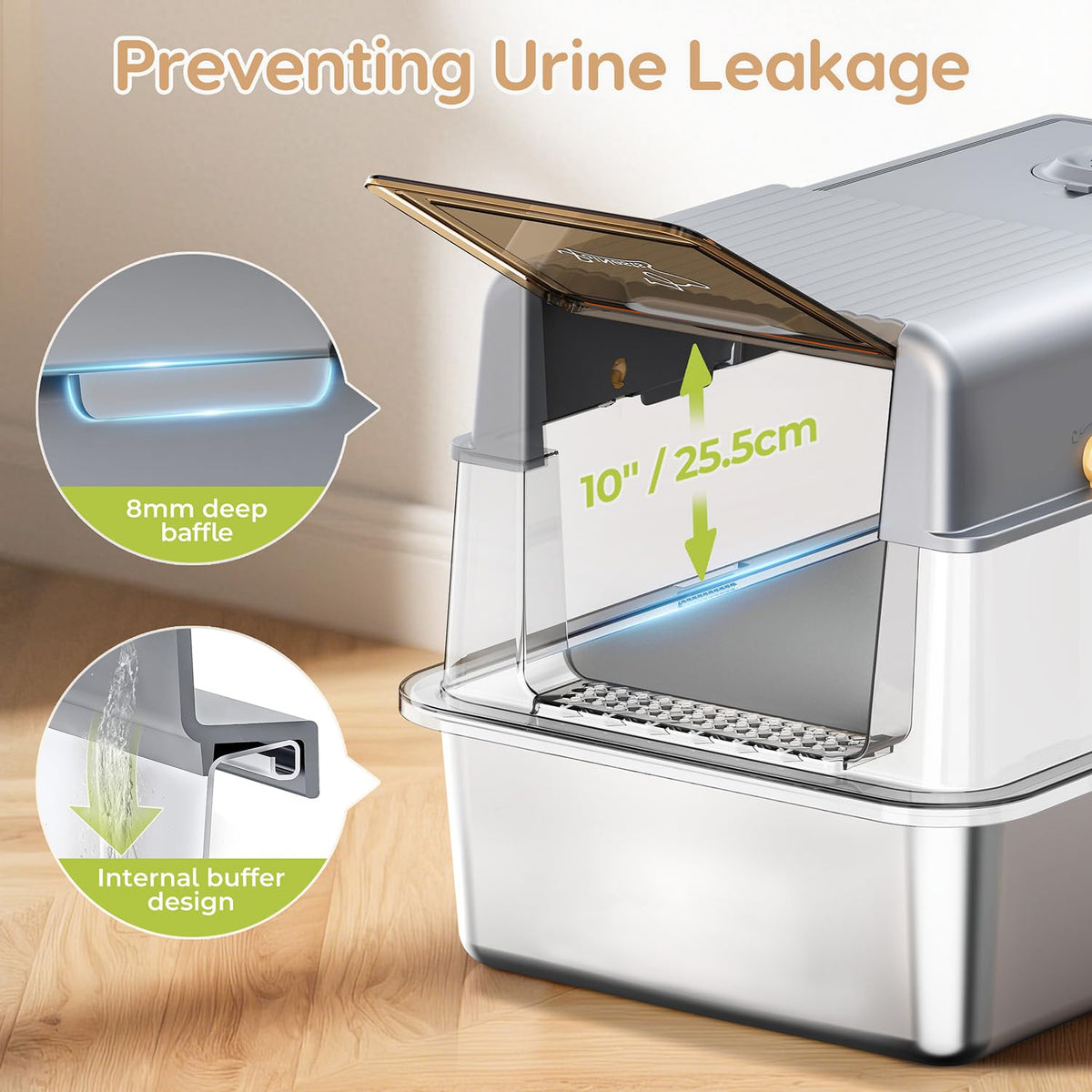 Stainless Steel Litter Box with Lid F233