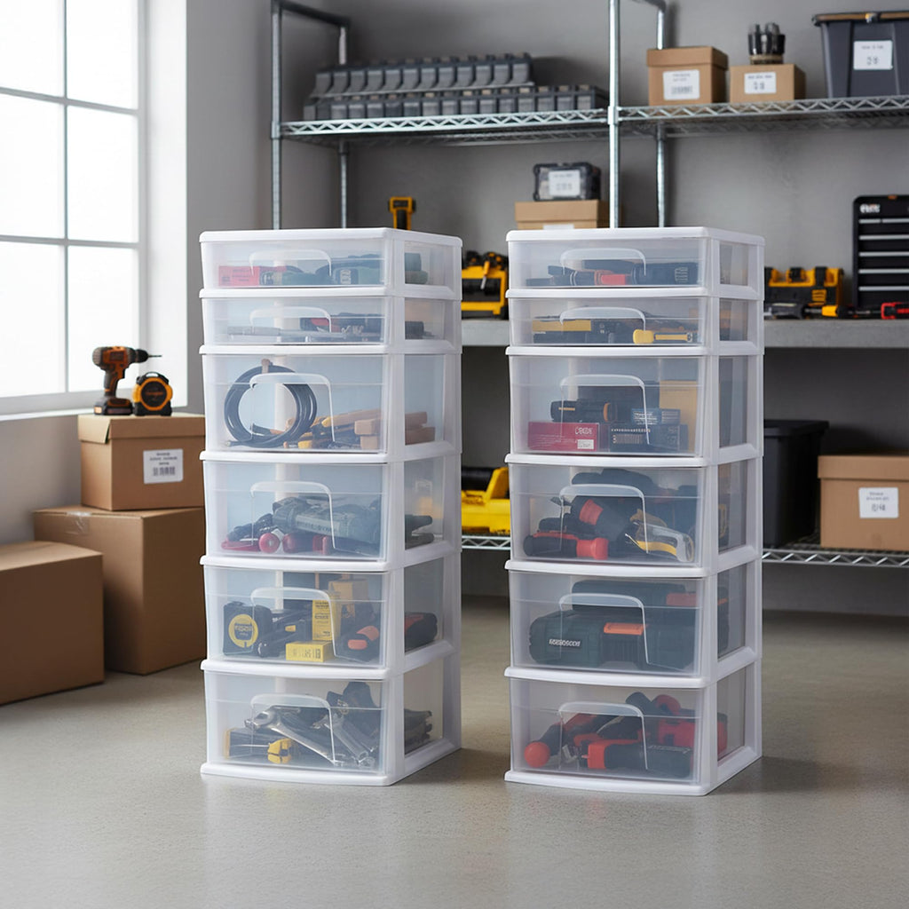 6 Drawer Plastic Storage Cart 2 Pack S410801