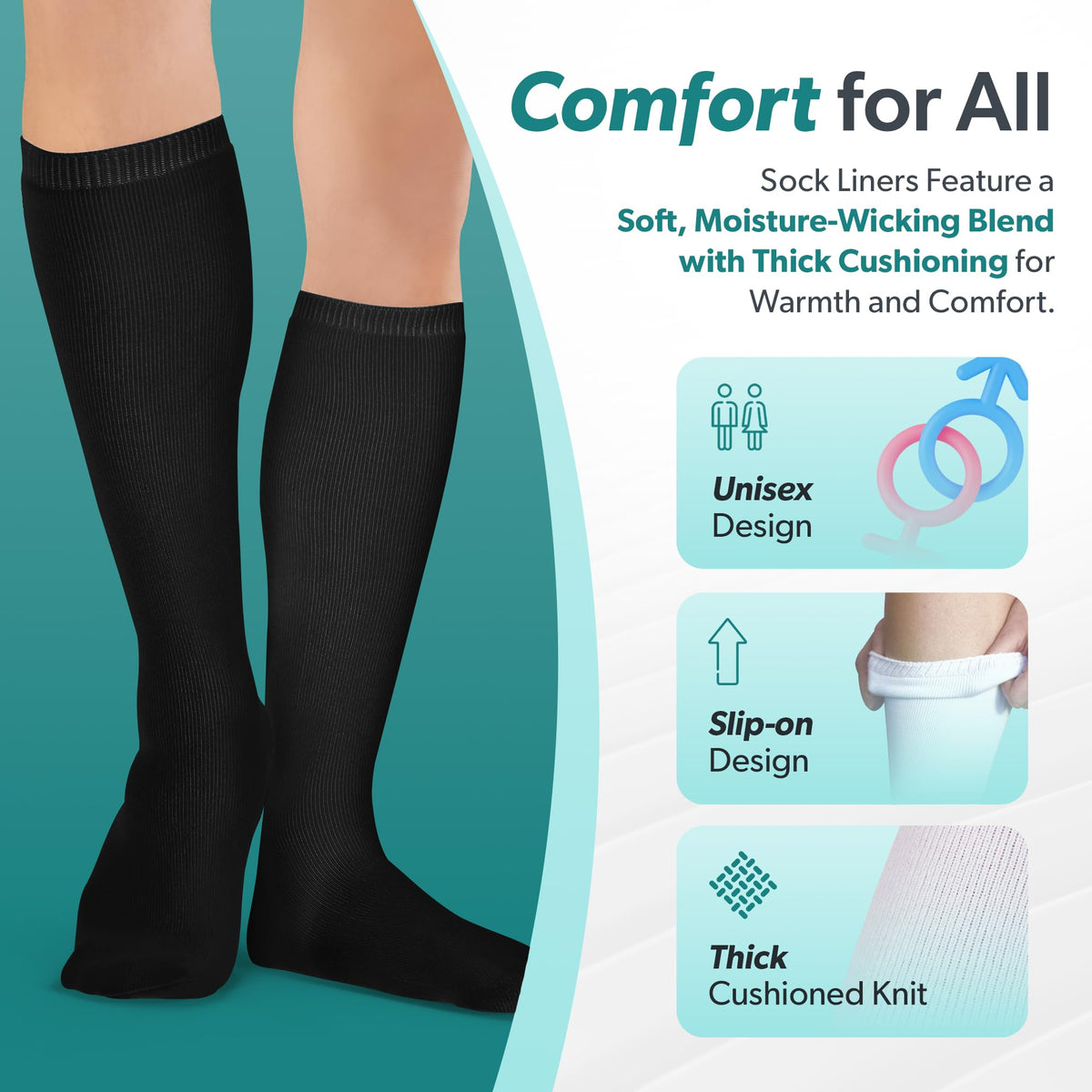1 Pair White Tube Sock Liners G55339