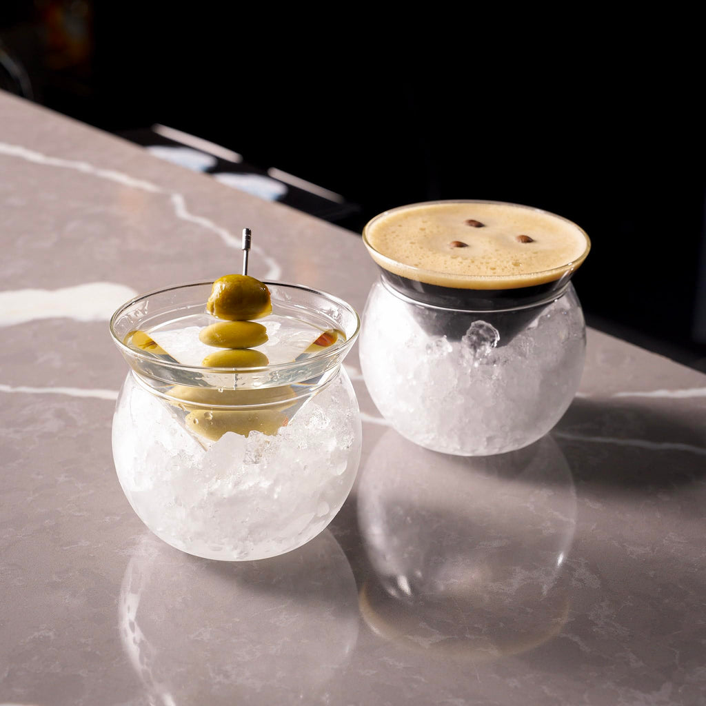 Stemless Martini Glasses with Chiller W9834