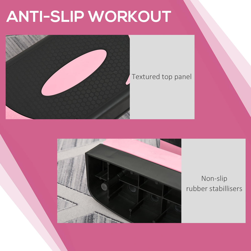 Adjustable Aerobic Stepper 4"-6"-8" Pink H1375