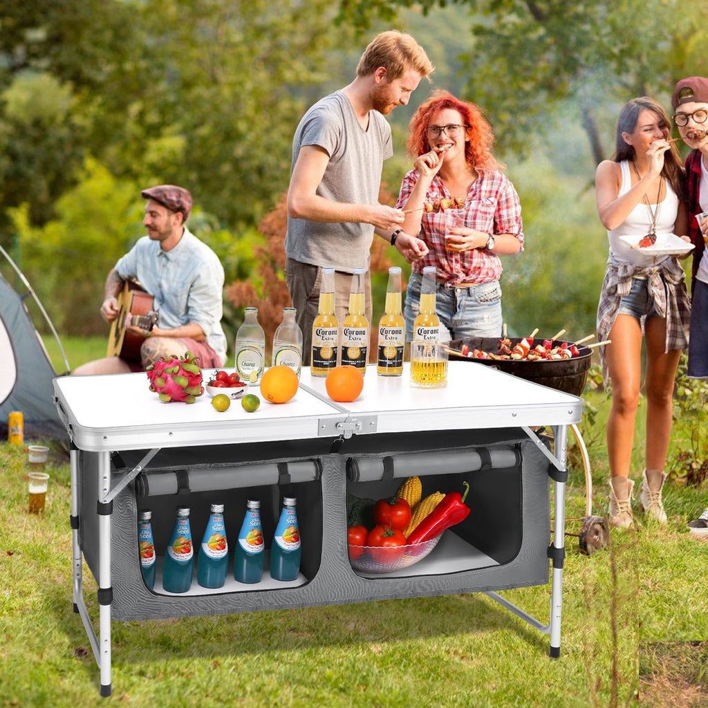 Camping Folding Aluminum Table with Adjustable Legs G97064