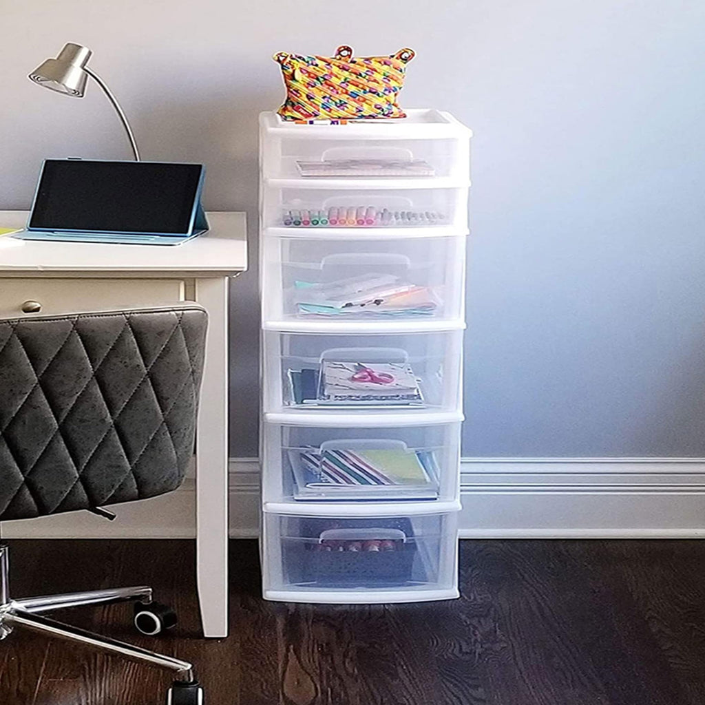 6 Drawer Plastic Storage Cart 2 Pack S410801