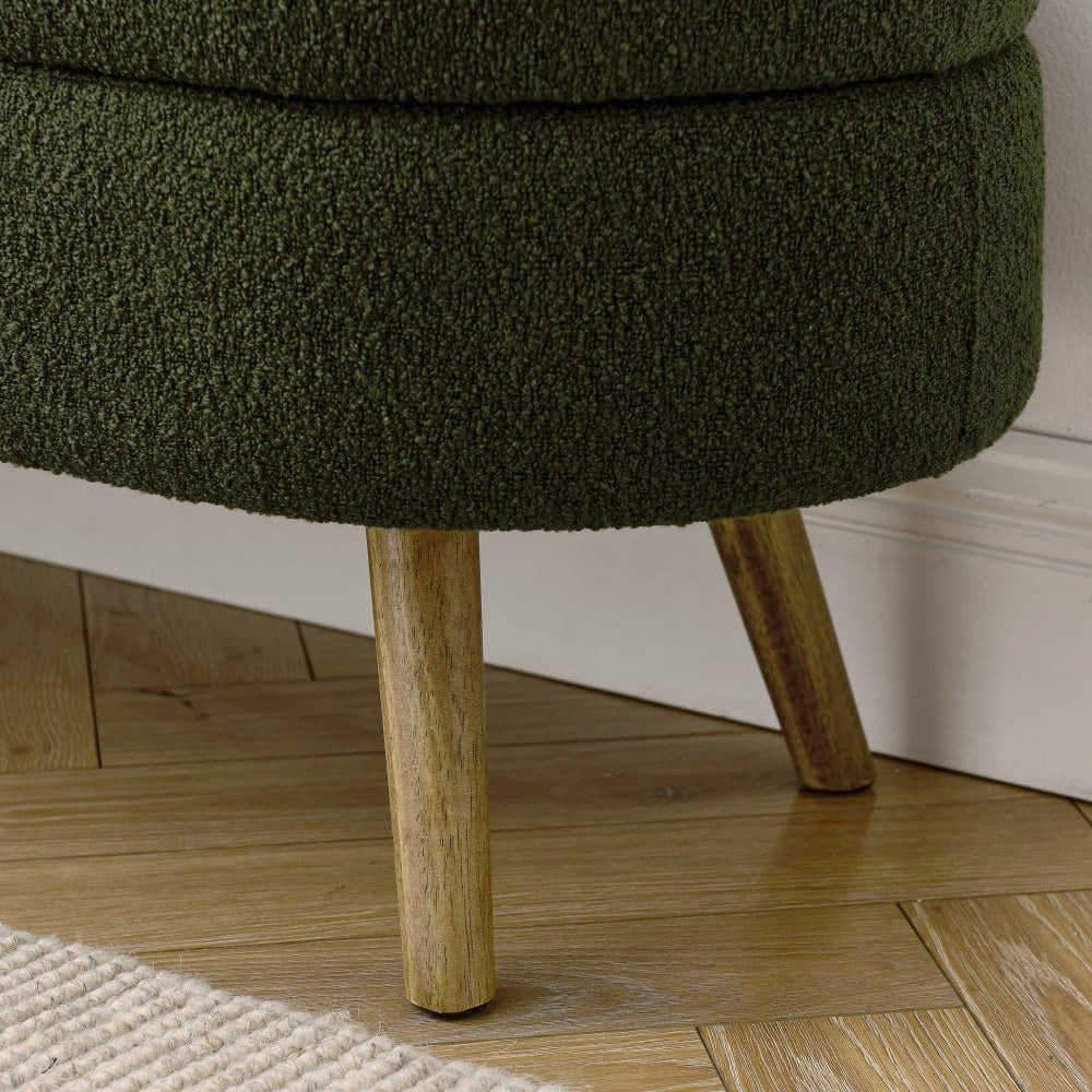 Oval Storage Bench with Rubber Wood Legs F673