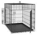 Double Door Folding Metal Wire Dog Crate with Tray Q674312