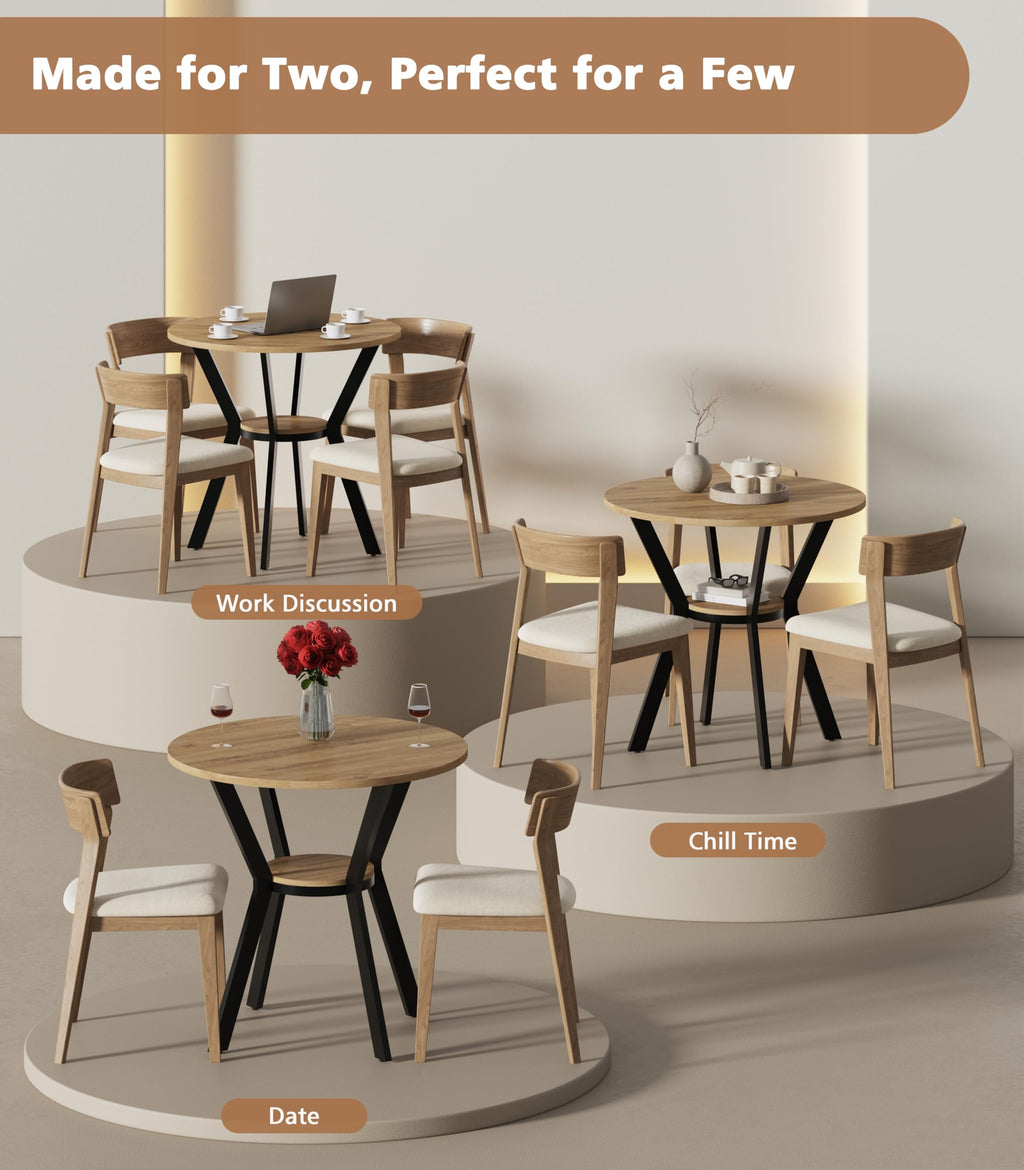31.5" Round Kitchen Table with Storage A19187