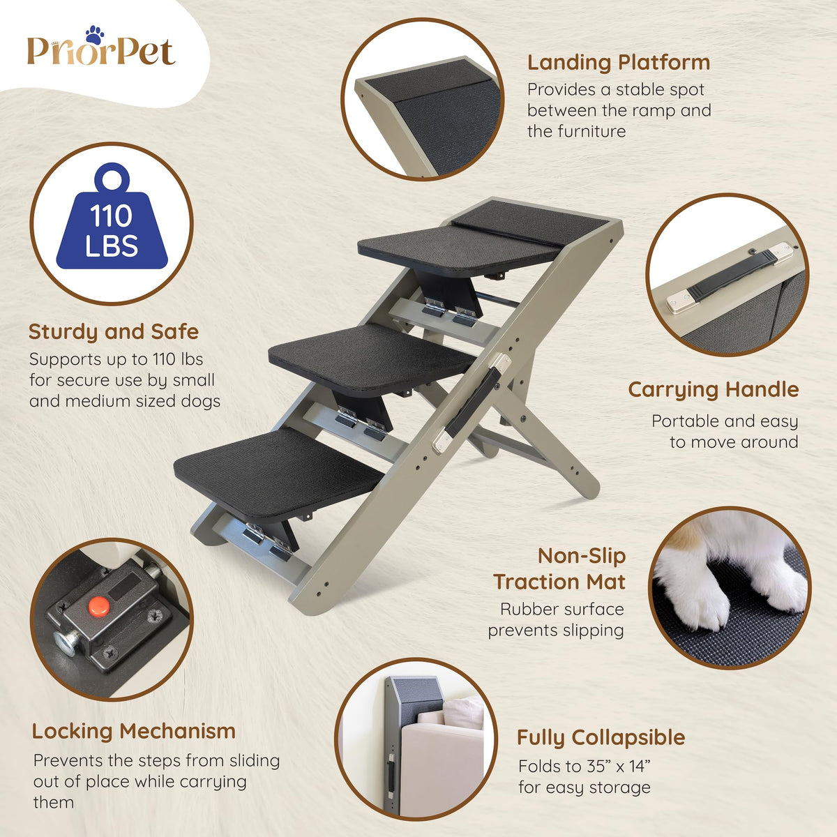 Foldable Non-Slip Dog Ramp O5513
