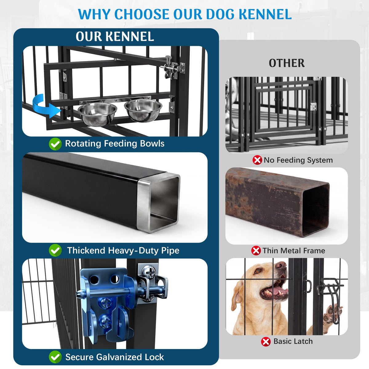 10×10FT Outdoor Dog Kennel with Roof R202293