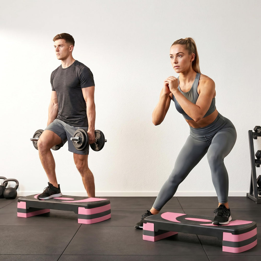 Adjustable Aerobic Stepper 4"-6"-8" Pink H1375