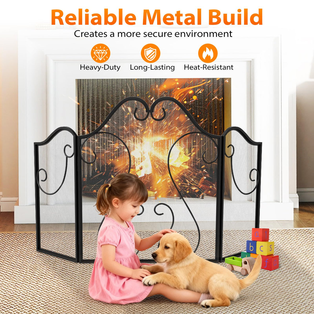 Foldable Fireplace Screen J231727