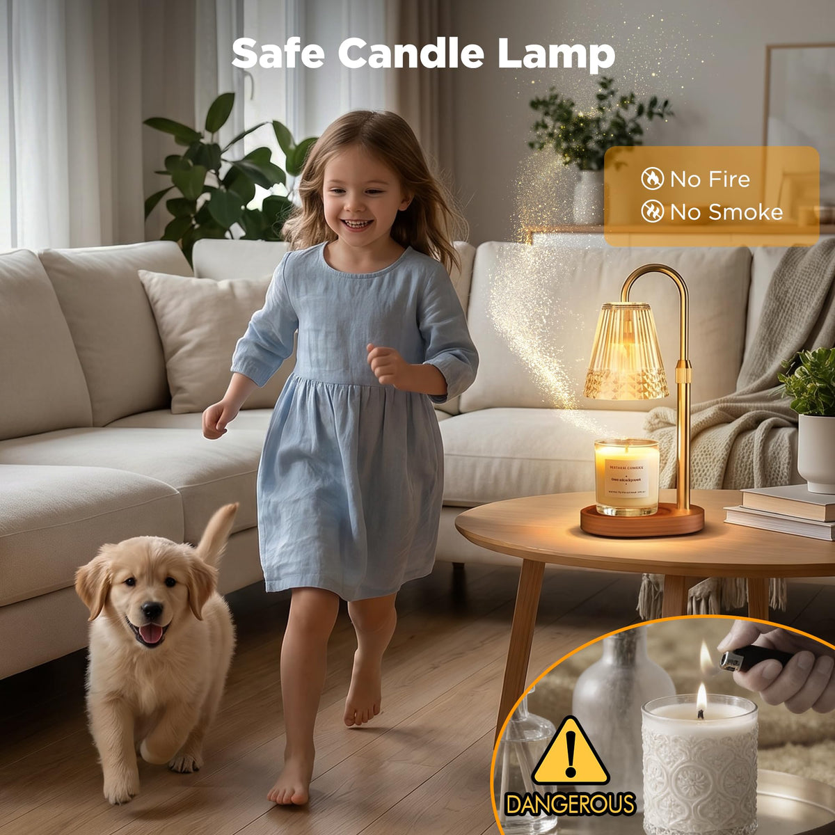 Dimmable Height Adjustable Candle Warmer Lamp with Timer N375