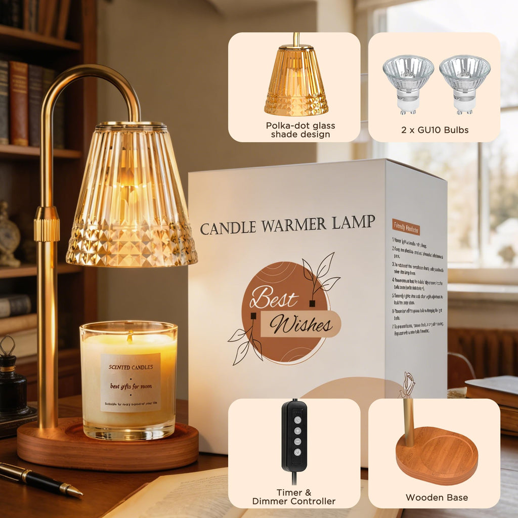 Dimmable Height Adjustable Candle Warmer Lamp with Timer N375
