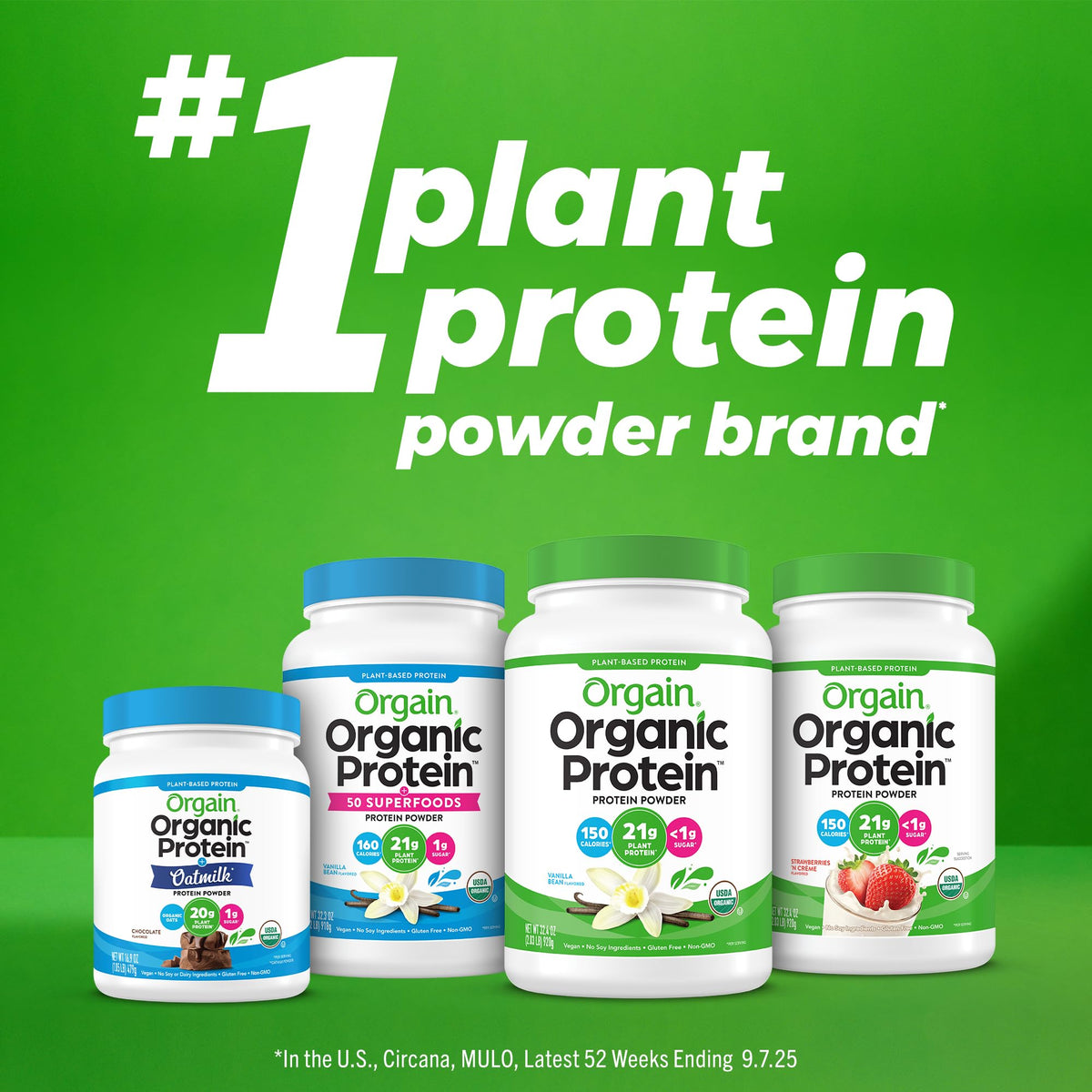 Organic Vegan Protein Powder, Vanilla, 1.25lb C8047