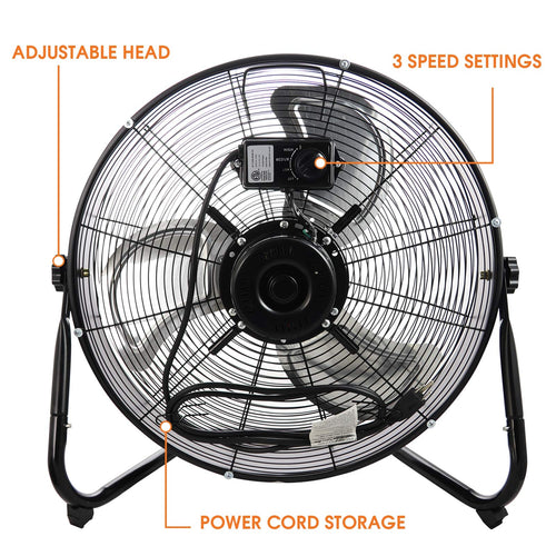 20" Industrial Floor Drum Fan with 3 Speed B4561
