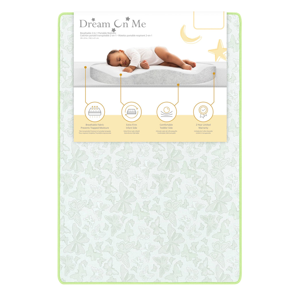 2-in-1 Breathable Dual-Sided Portable Mini Crib Mattress U276