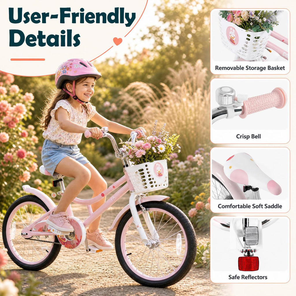 18 Inch Girls Bike with Basket F32858