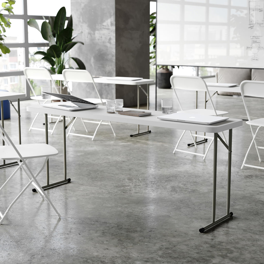 6 ft Plastic Folding Training Table R607