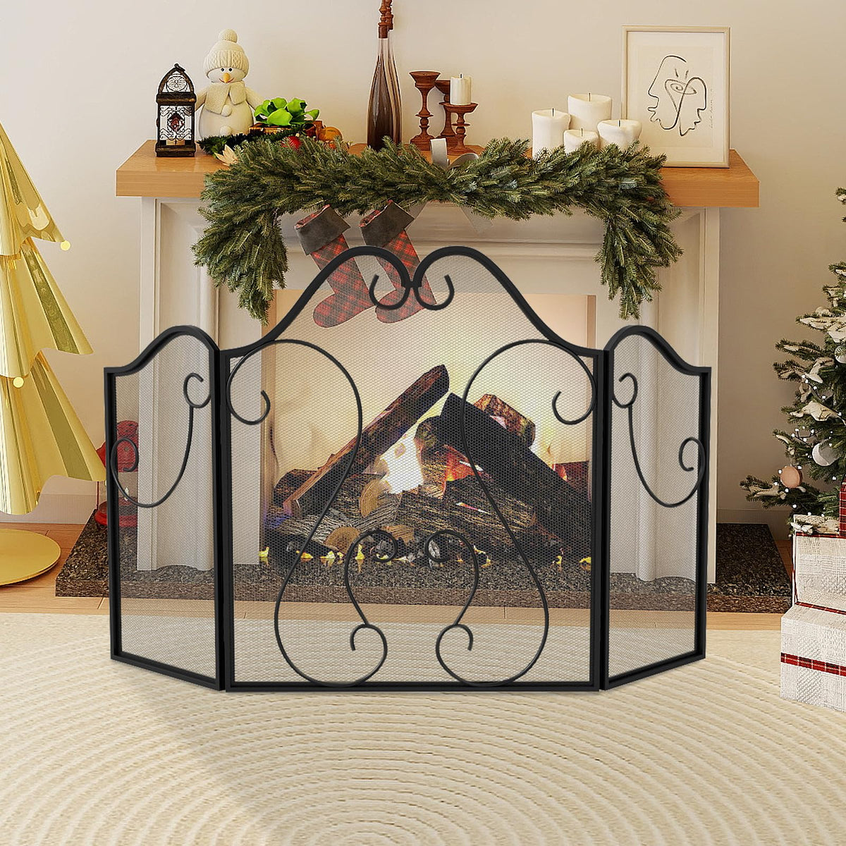 Foldable Fireplace Screen J231727