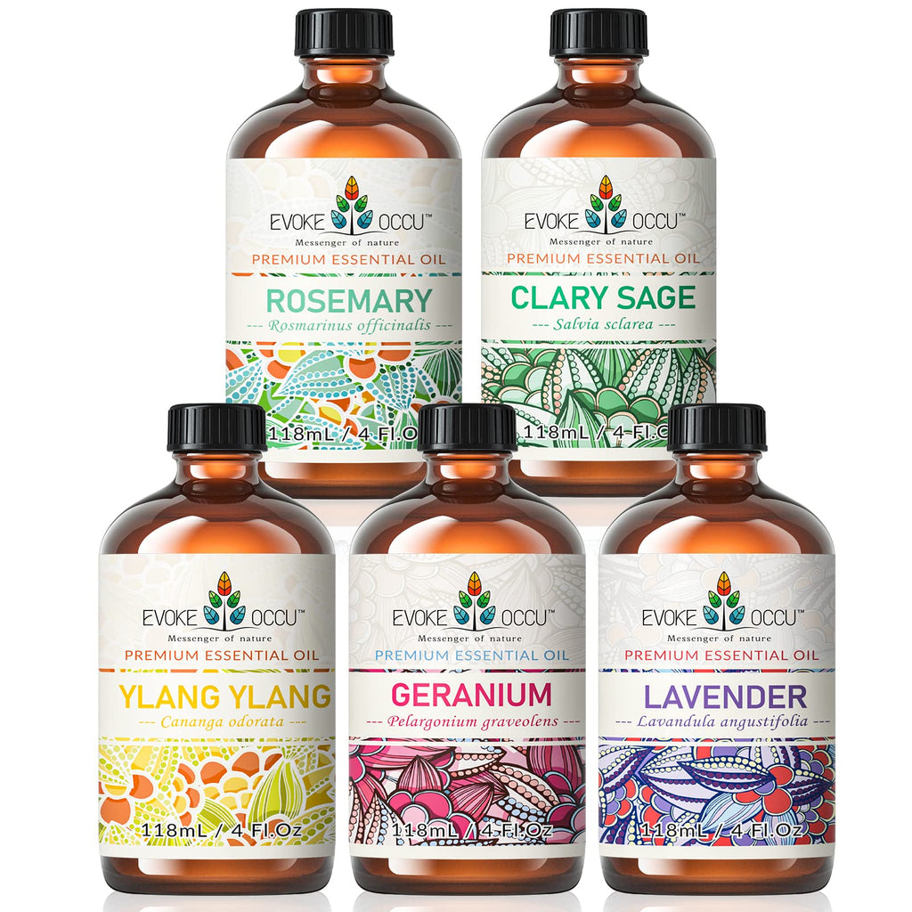 Rosemary Clary Sage Ylang Ylang Geranium Lavender Essential Oil 4 Oz E63037