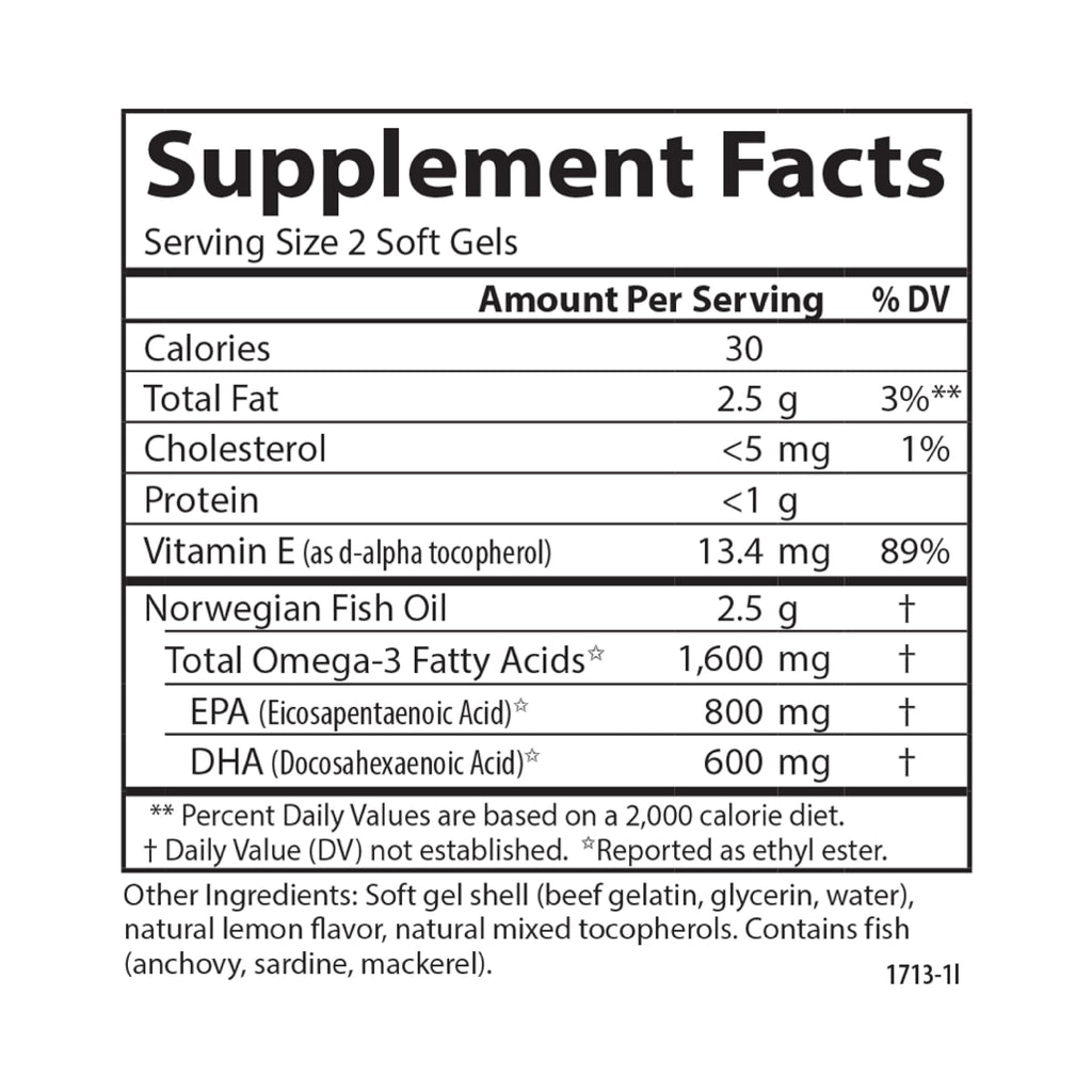 Omega-3 1600 mg Lemon Softgels Y132