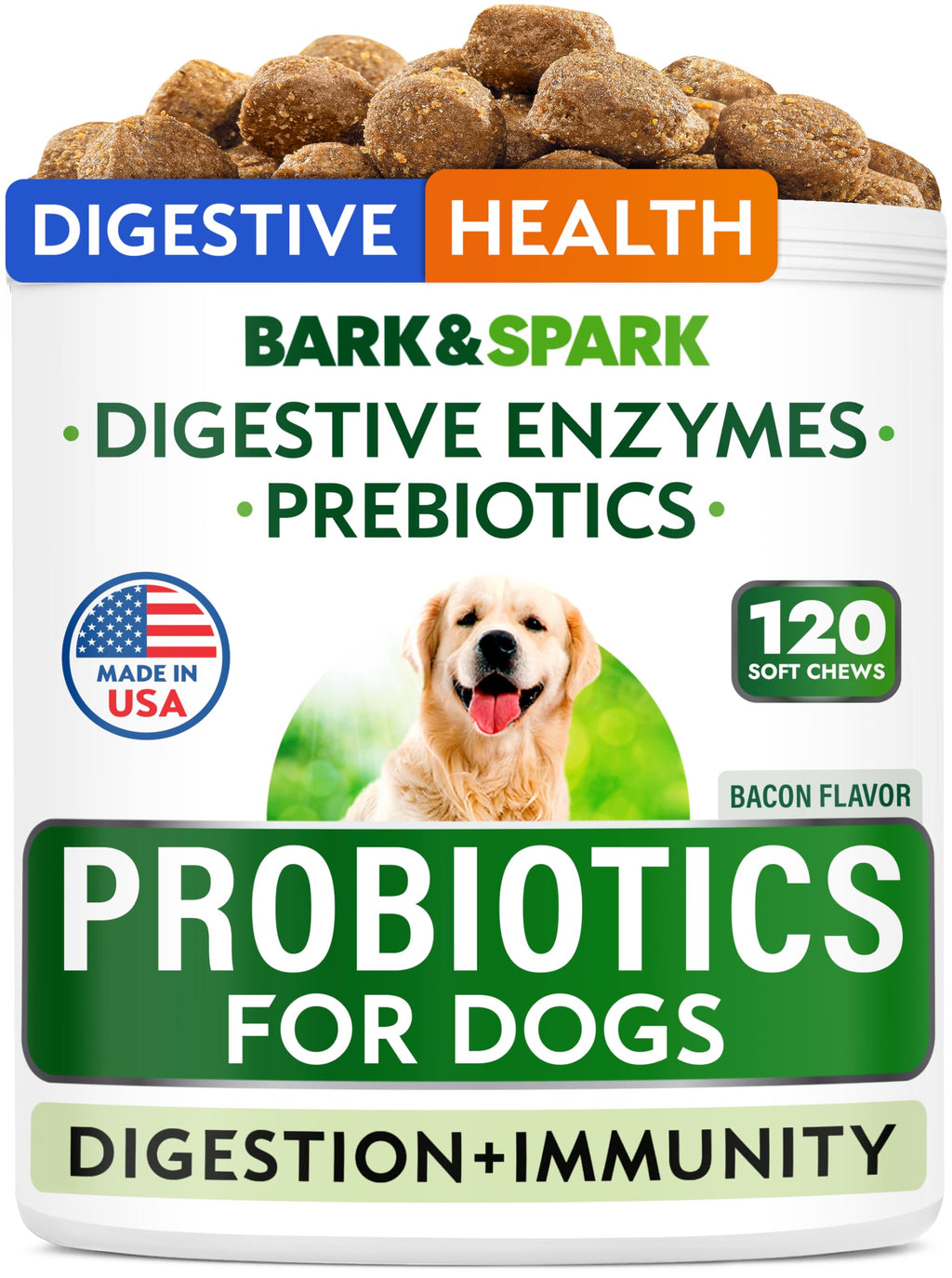 Dog Probiotics 120 Chews with Enzymes & Fiber J100163