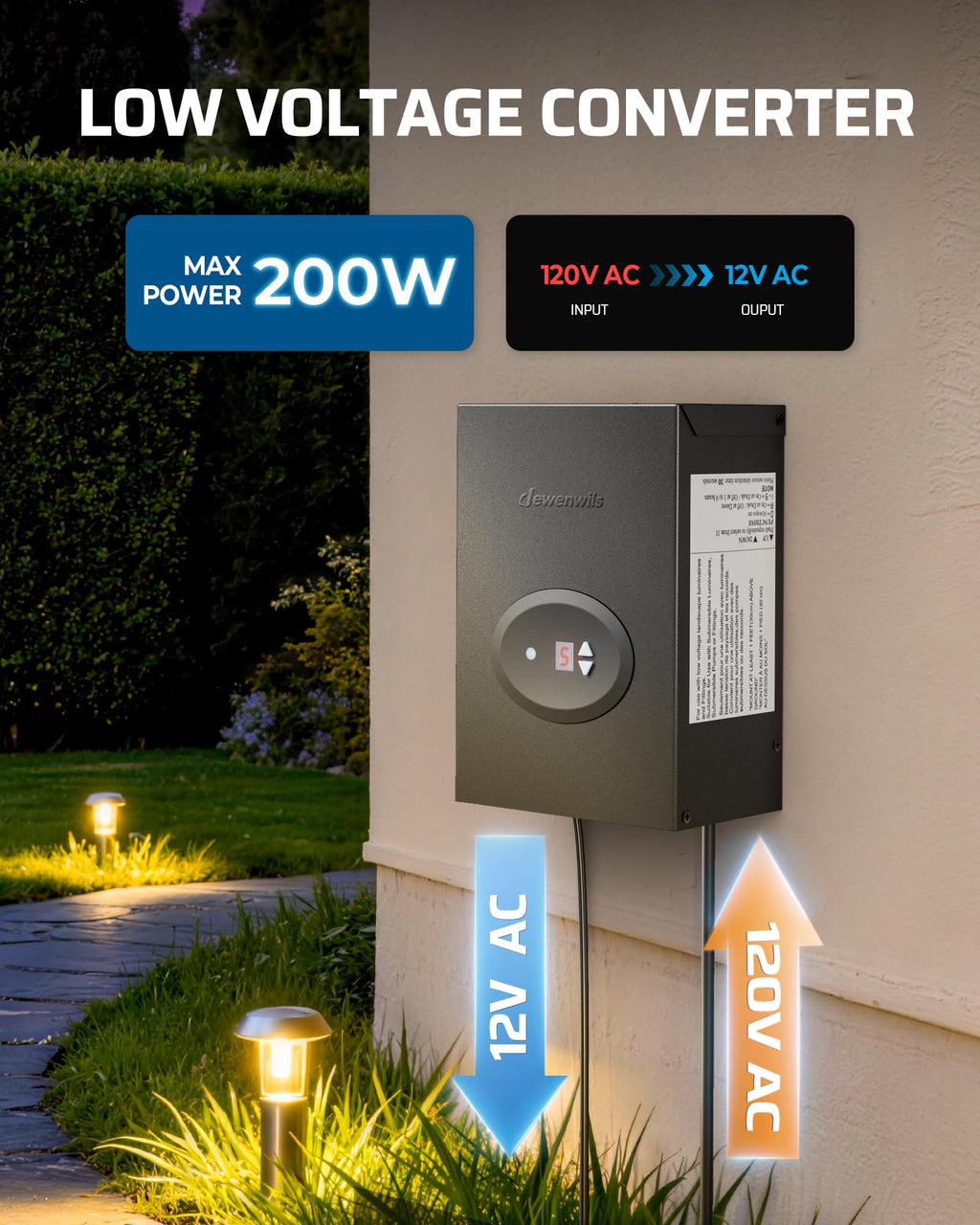 200W Low Voltage Landscape Transformer S792