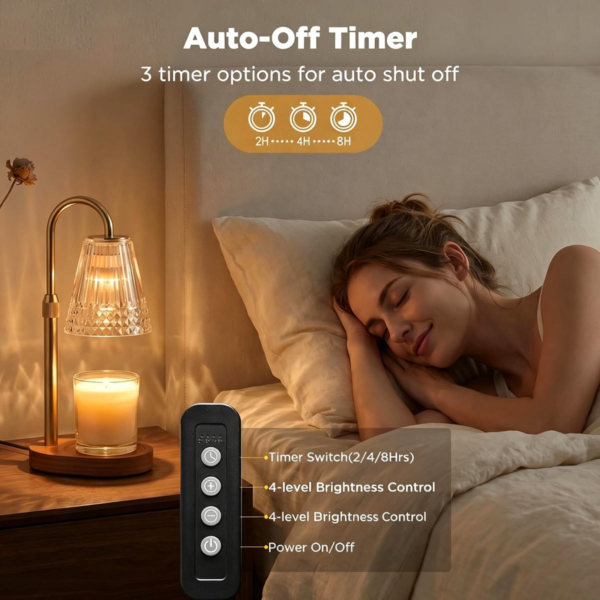 Dimmable Height Adjustable Candle Warmer Lamp with Timer N375