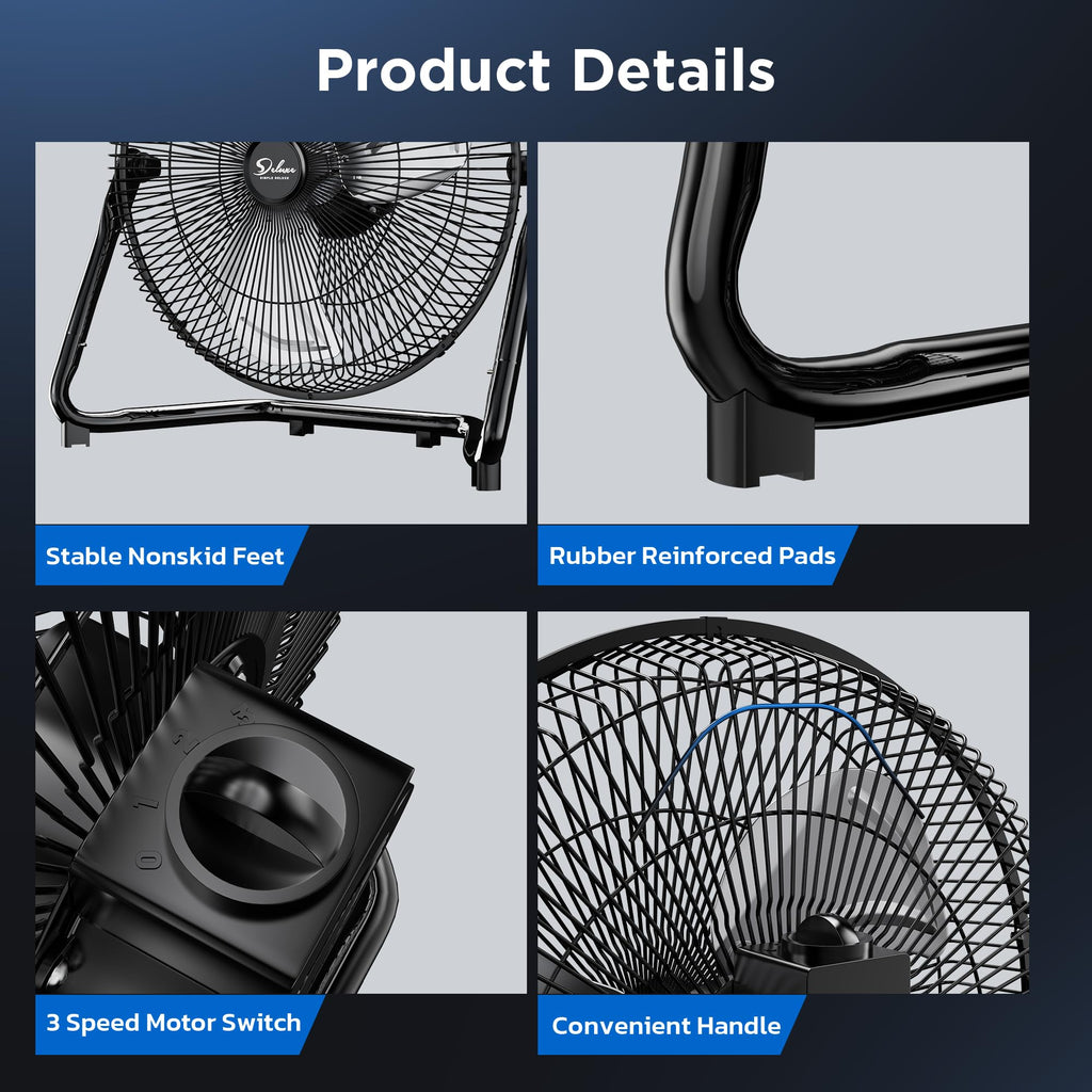 20-Inch 3-Speed High Velocity Industrial Floor Fan V610350