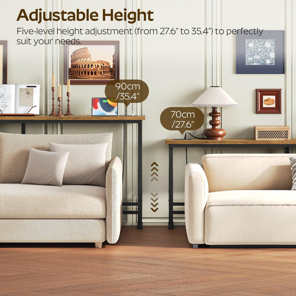 70.9" Console Table with Adjustable Height and Power Outlet V7519