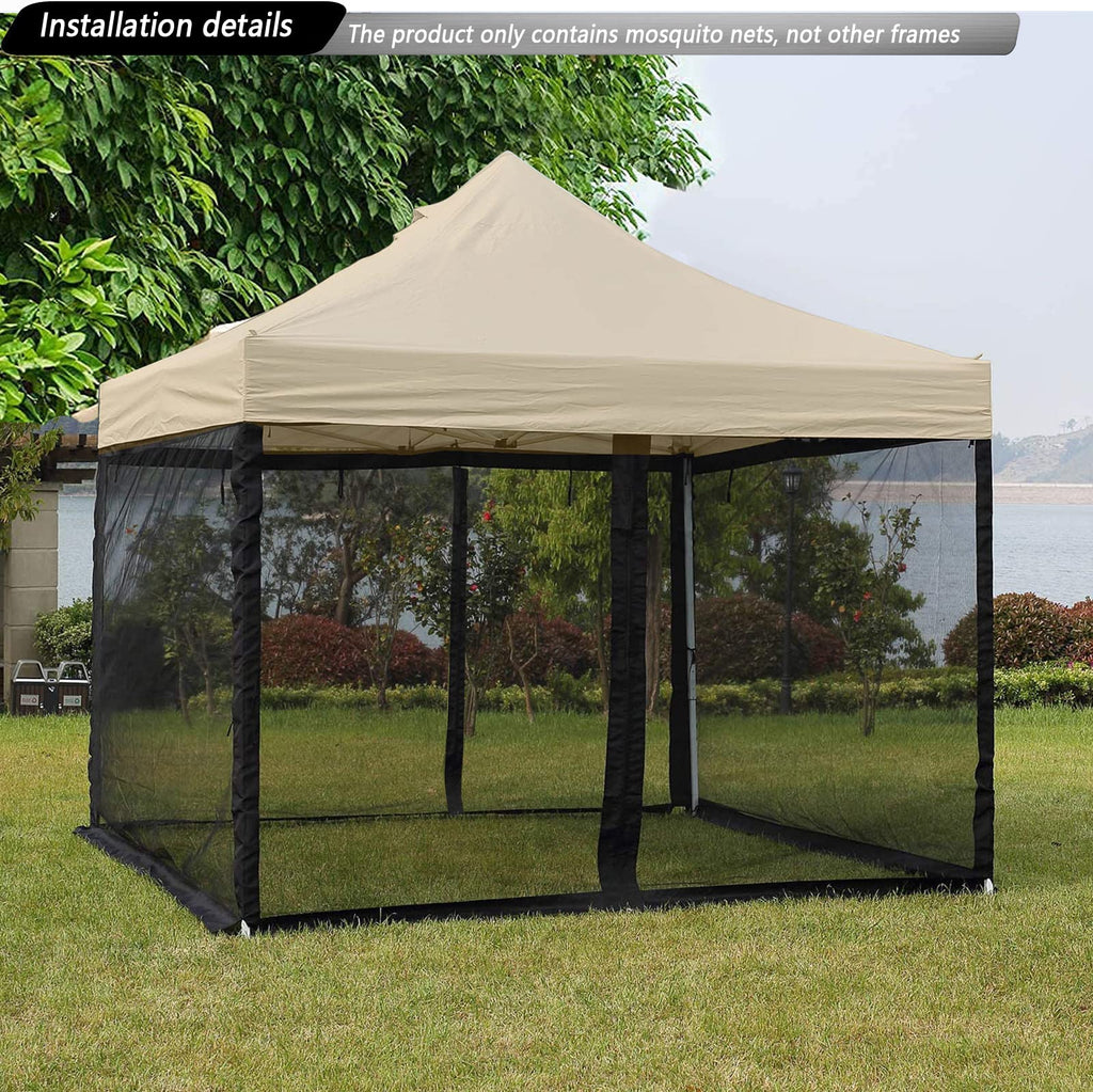 10x10 Mosquito Netting with Double Door Side Screen Black X847720