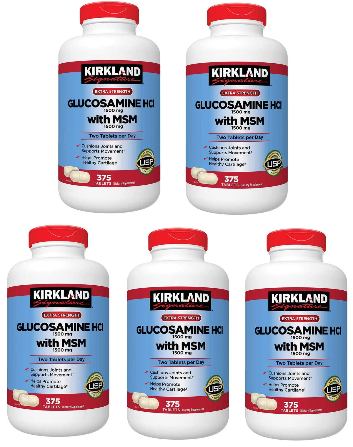 Glucosamine with MSM 375 Tablets 5 Pack I1615