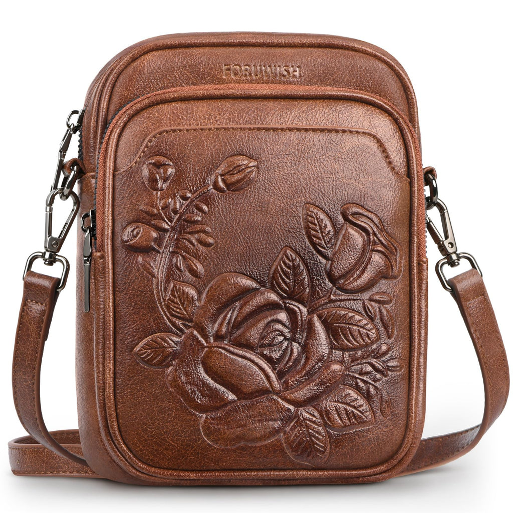 Small RFID Leather Crossbody Bag N451