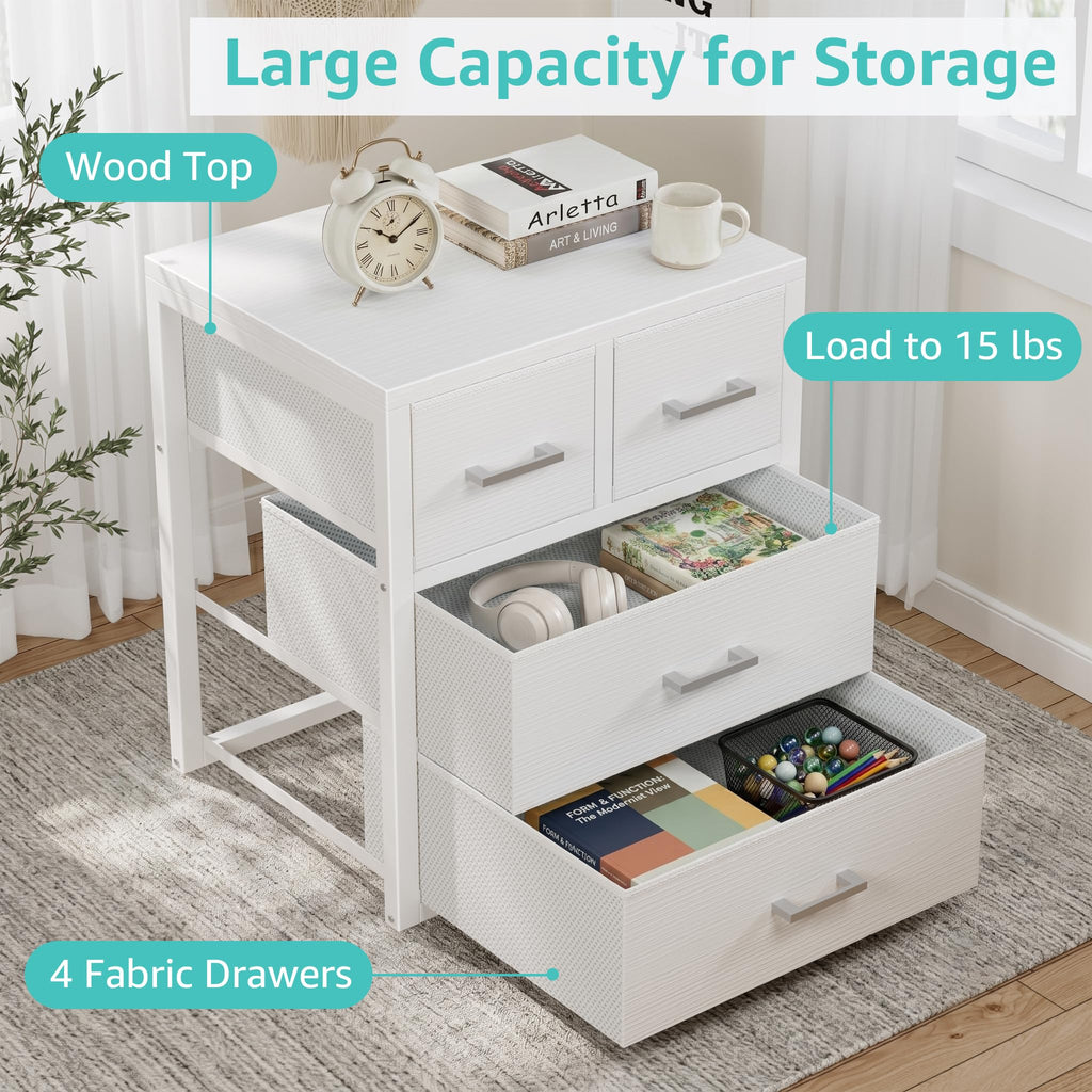 White 4 Drawer Dresser D878548