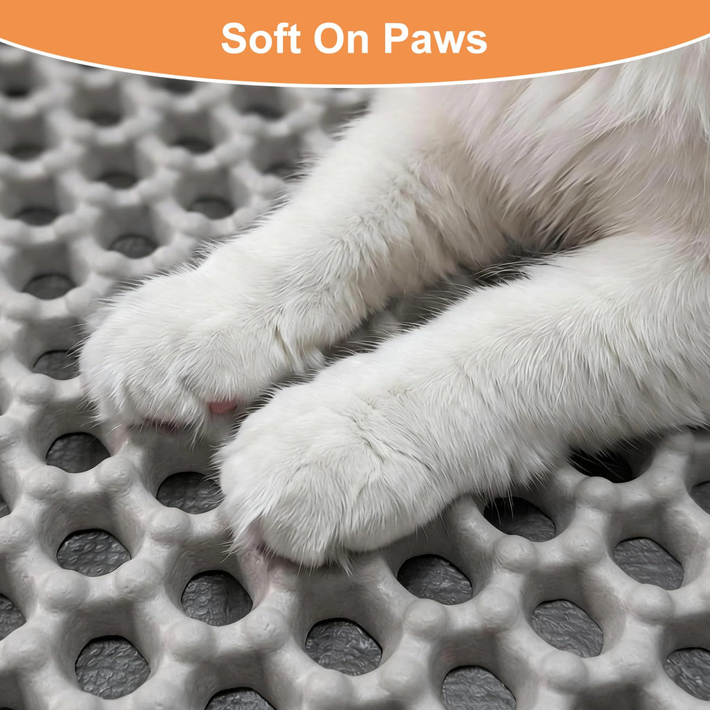 XXL Gray Double-Layer Cat Litter Mat D905