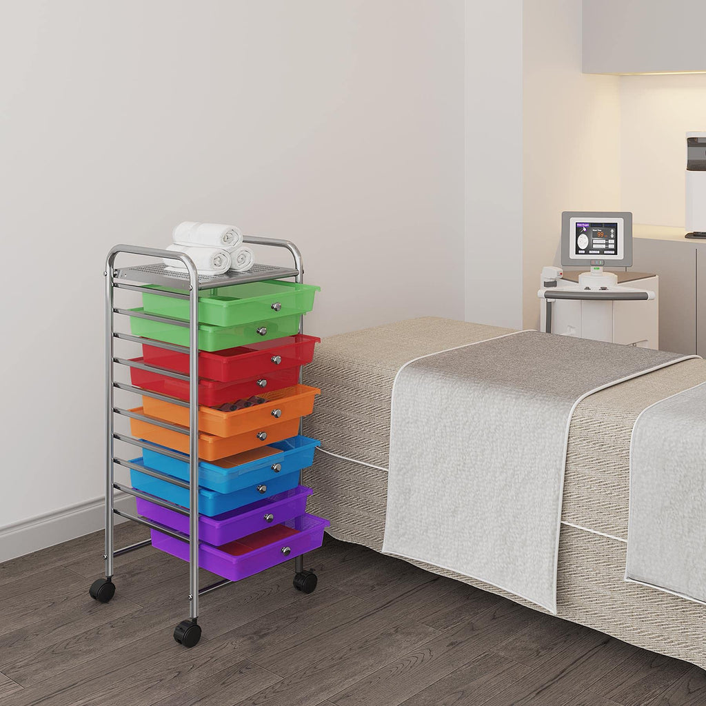 10 Drawer Rolling Storage Cart with Wheels D548