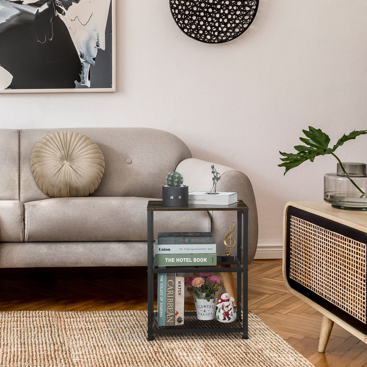 3 Tier End Table with Wheel Y285804