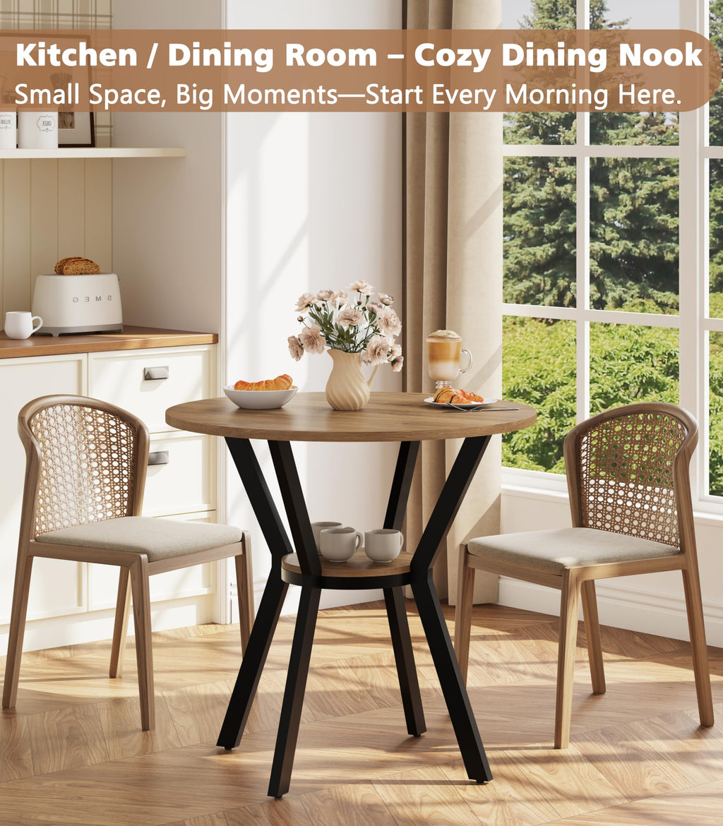 31.5" Round Kitchen Table with Storage A19187