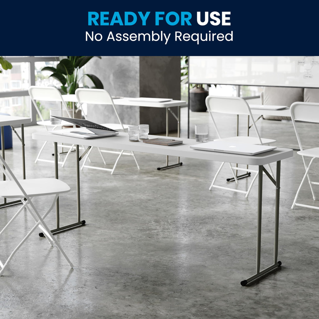 6 ft Plastic Folding Training Table R607