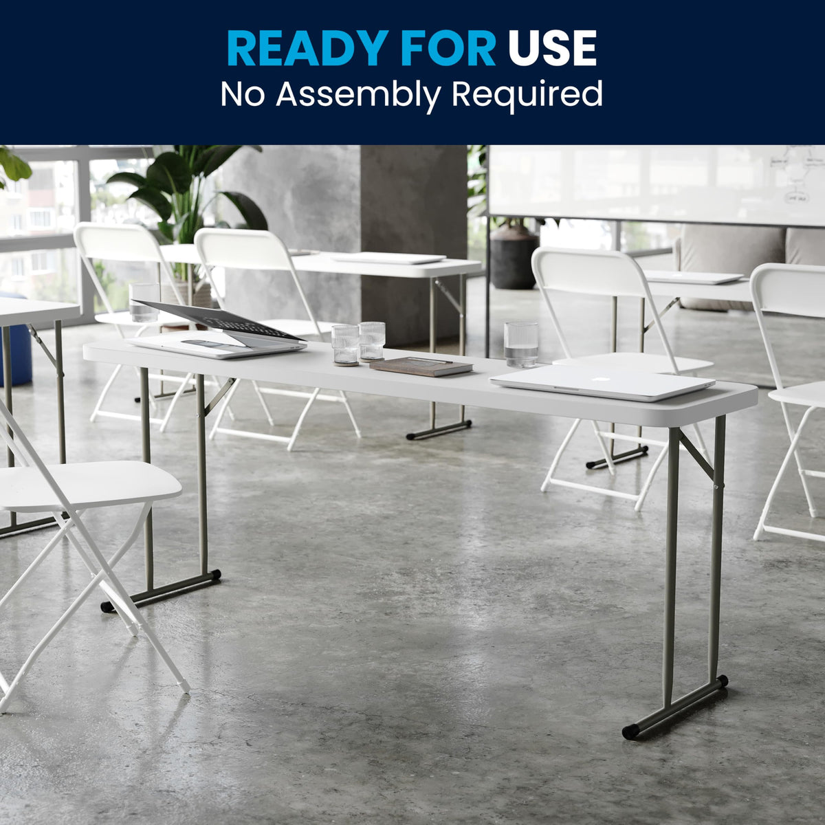 6 ft Plastic Folding Training Table R607