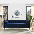 Navy Blue Velvet Tufted Sofa F455757