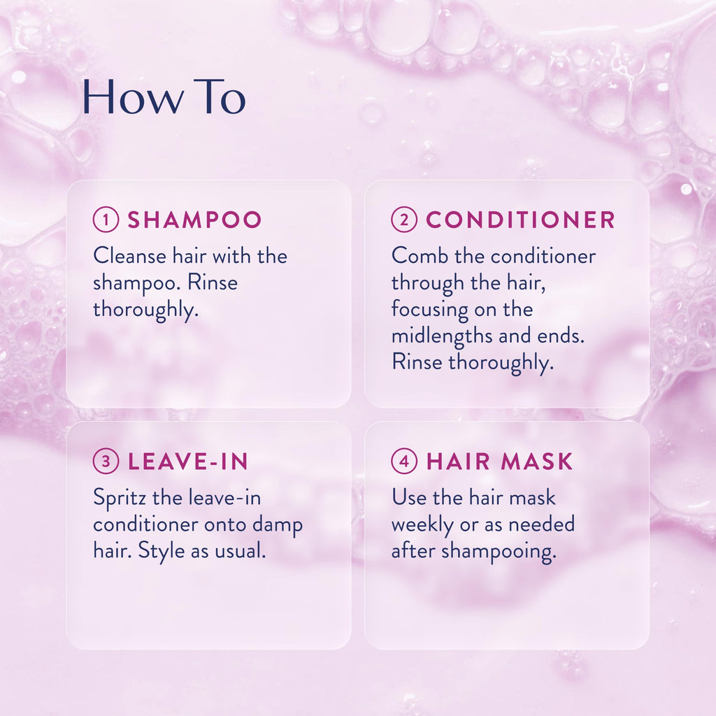 Hydrating Shampoo, Conditioner, Leave-In Conditioner & Hair Mask Bundle U490