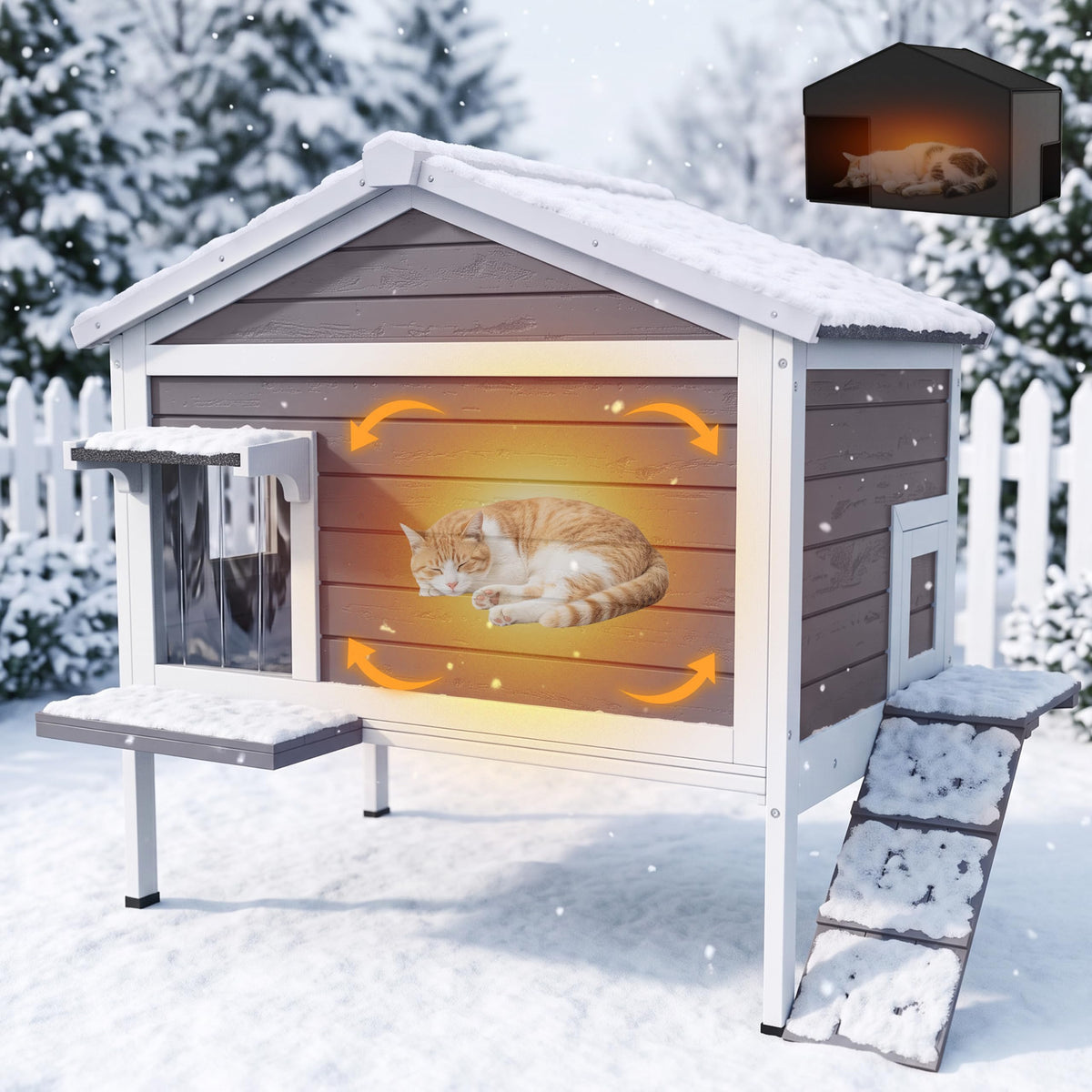 Insulated Outdoor Cat House Z778