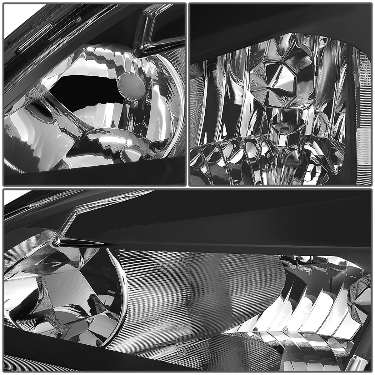 Headlight Assembly Left Right LED DRL Headlamp Set Black Housing Clear Corner F866158