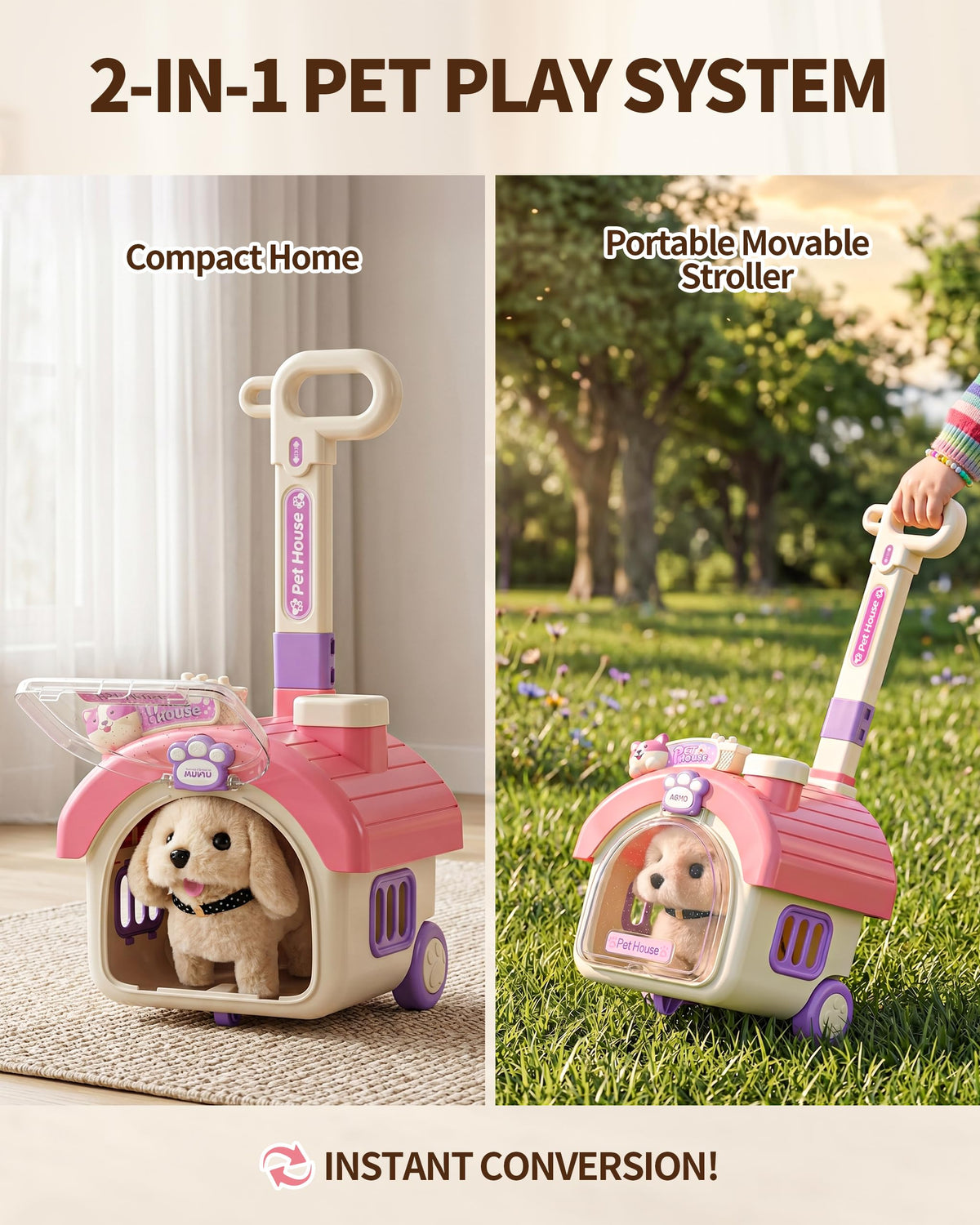 Dog Toy with Portable Puppy Stroller Q11672