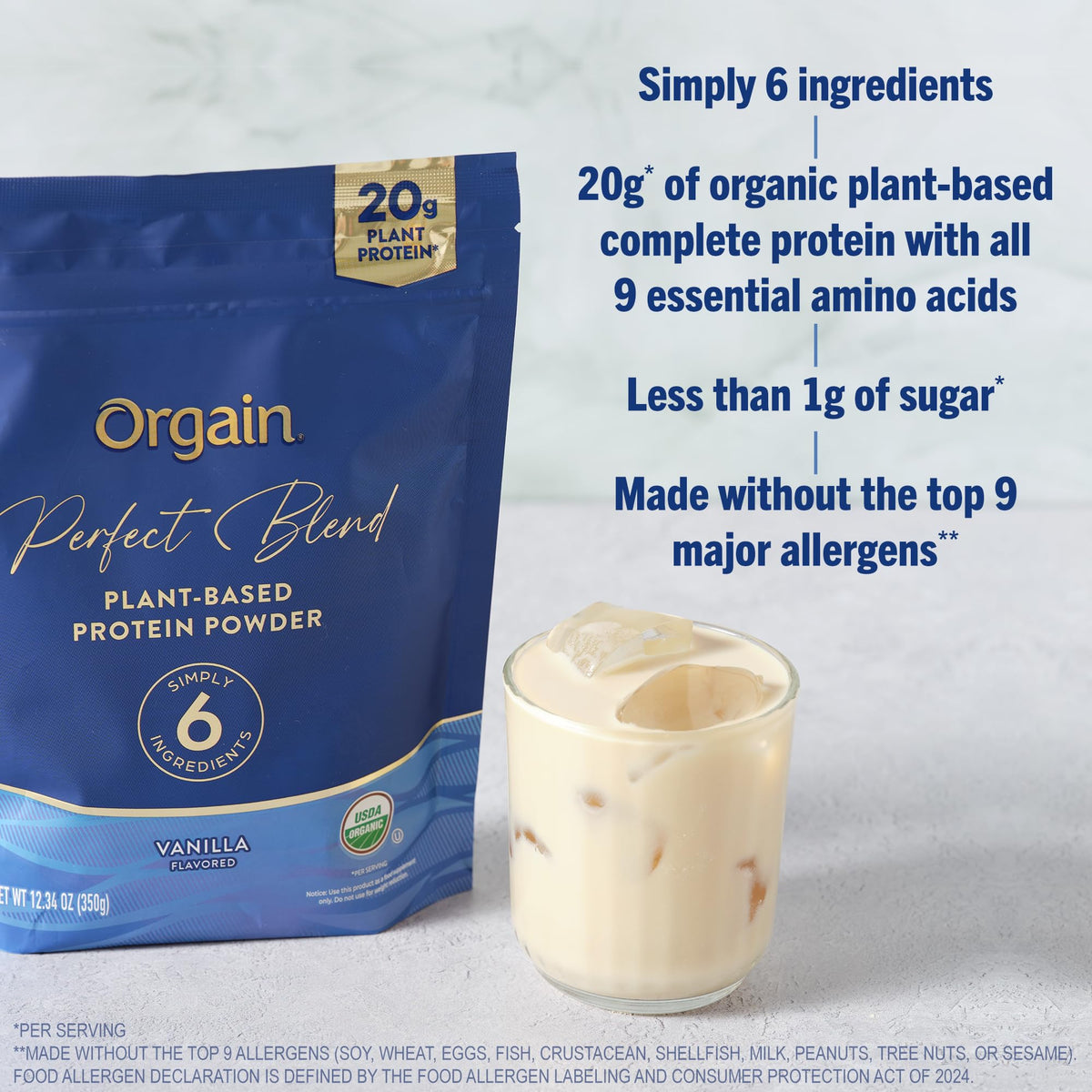 Organic Vegan Protein Powder, 20g Plant Protein, Vanilla R311428