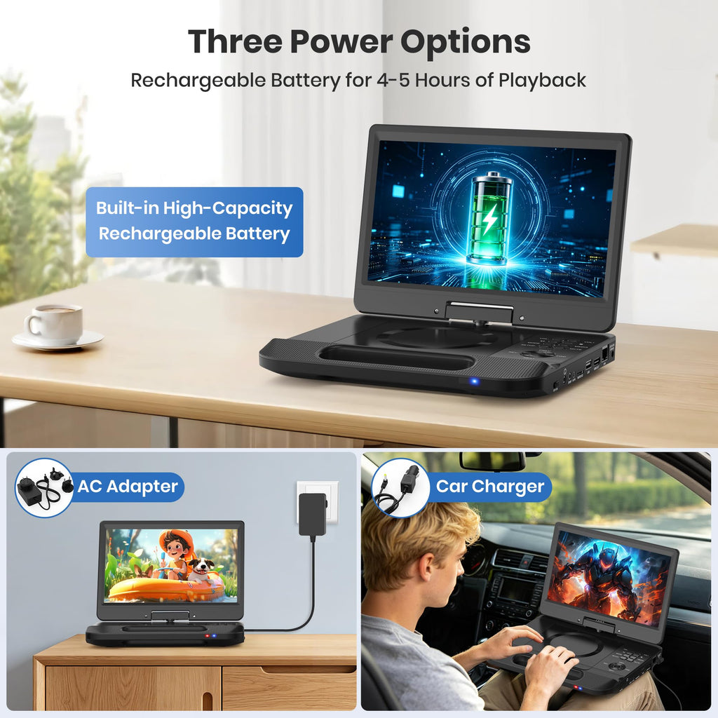 12.5" Portable Blu-ray Player with 10.5" 1080P Swivel Screen G817454