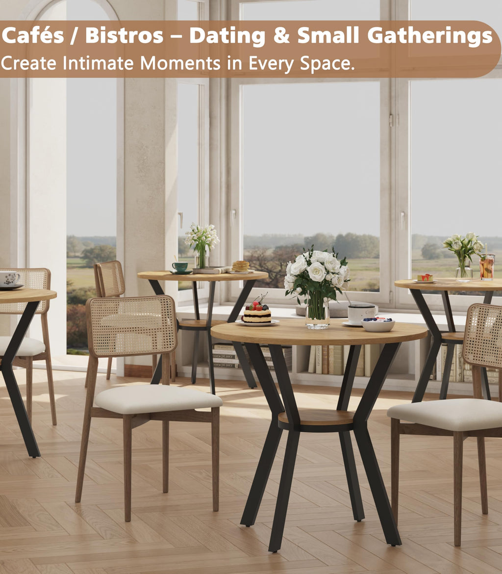 31.5" Round Kitchen Table with Storage A19187