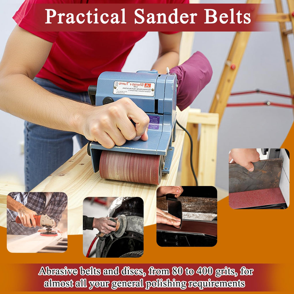 4 x 36 inch 11 Pc Sanding Belts and 6" Self Stick Sanding Disc Set G832